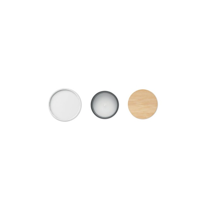 Bougie Éco-responsable en Cire Végétale 280 gr Personnalisée KEOPS Matières : verre Couleurs : noir objet promo petit budget