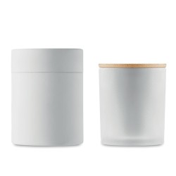 Bougie Éco-responsable en Cire Végétale 280 gr Personnalisée KEOPS Matières : verre Couleurs : blanc objet publicitaire robuste