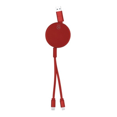 Câble de Charge Éco-responsable Personnalisé - Freud Matières : aluminium recyclé  Couleurs : rouge goodies publicitaire événeme