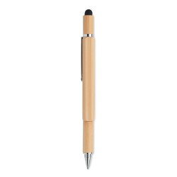 Stylo à bulle de niveau multifonction en bambou personnalisé TOOLBAM Matières : bambou Couleurs : bois goodies publicitaire évén