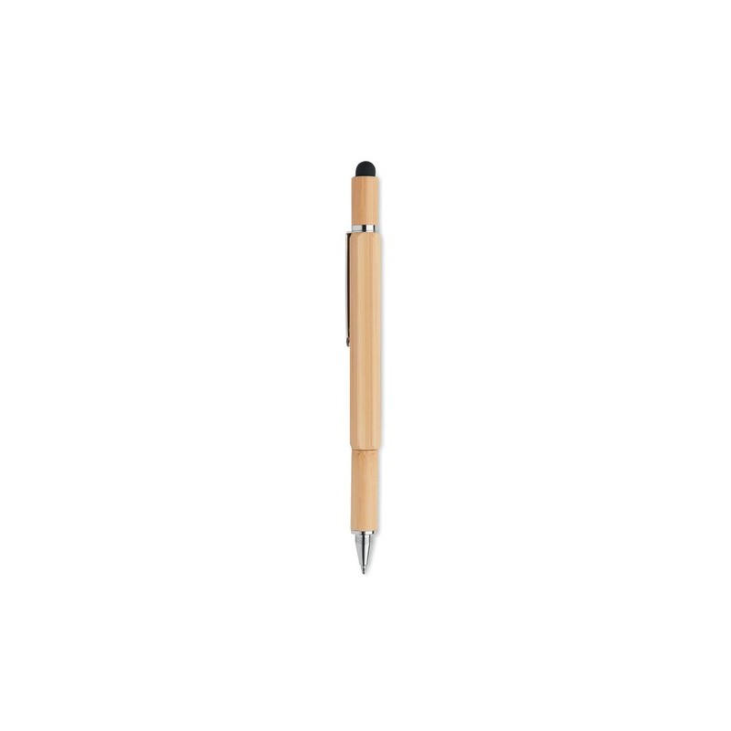 Stylo à bulle de niveau multifonction en bambou personnalisé TOOLBAM Matières : bambou Couleurs : bois goodies publicitaire évén