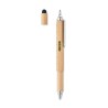 Stylo à bulle de niveau multifonction en bambou personnalisé TOOLBAM Matières : bambou Couleurs : bois impression haute définiti