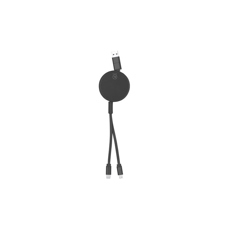 Câble de Charge Éco-responsable Personnalisé - Freud Matières : aluminium recyclé  Couleurs : argenté goodies personnalisé en st