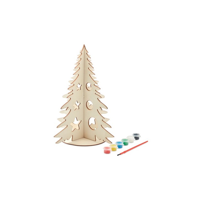 Sapin de Noël en bois  personnalisé - TREE AND PAINT Matières : bois Couleurs : bois