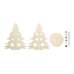 Sapin de Noël en bois  personnalisé - TREE AND PAINT Matières : bois Couleurs : bois cadeau entreprise pas cher