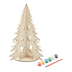 Sapin de Noël en bois  personnalisé - TREE AND PAINT Matières : bois Couleurs : bois marquage laser ultra précis