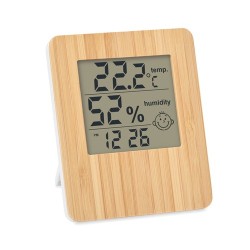 Station Météo Éco-responsable en Bambou SUNCITY Matières : ABS Couleurs : bois