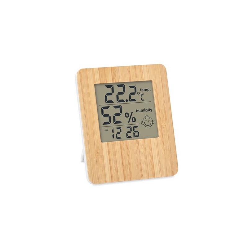 Station Météo Éco-responsable en Bambou SUNCITY Matières : ABS Couleurs : bois