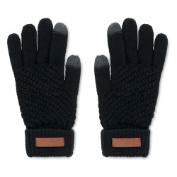 Gants Tactiles Éco-responsables en RPET Personnalisés TAKAI Matières : PET recyclé Couleurs : noir