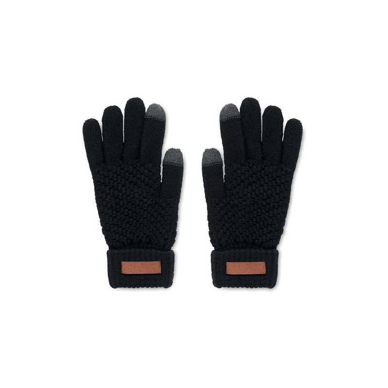 Gants Tactiles Éco-responsables en RPET Personnalisés TAKAI Matières : PET recyclé Couleurs : noir