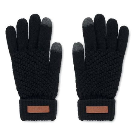 Gants Tactiles Éco-responsables en RPET Personnalisés TAKAI Matières : PET recyclé Couleurs : noir