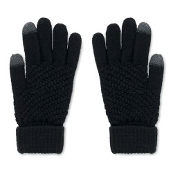 Gants Tactiles Éco-responsables en RPET Personnalisés TAKAI Matières : PET recyclé Couleurs : noir 2