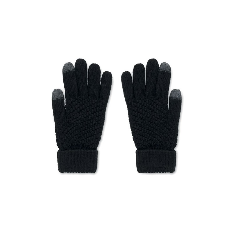 Gants Tactiles Éco-responsables en RPET Personnalisés TAKAI Matières : PET recyclé Couleurs : noir cadeau entreprise pas cher