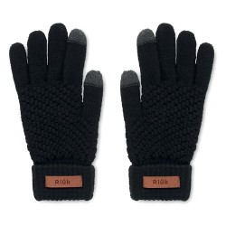 Gants Tactiles Éco-responsables en RPET Personnalisés TAKAI Matières : PET recyclé Couleurs : noir livraison express 24h 48h