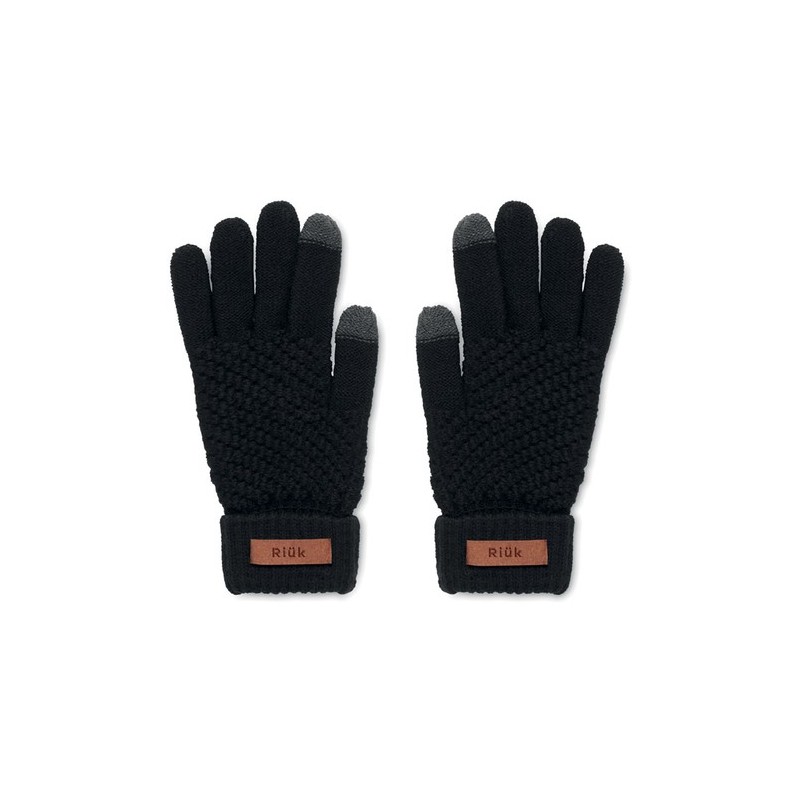 Gants Tactiles Éco-responsables en RPET Personnalisés TAKAI Matières : PET recyclé Couleurs : noir livraison express 24h 48h