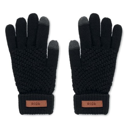 Gants Tactiles Éco-responsables en RPET Personnalisés TAKAI Matières : PET recyclé Couleurs : noir livraison express 24h 48h