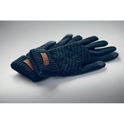 Gants Tactiles Éco-responsables en RPET Personnalisés TAKAI Matières : PET recyclé Couleurs : bleu marine personnalisation rapid