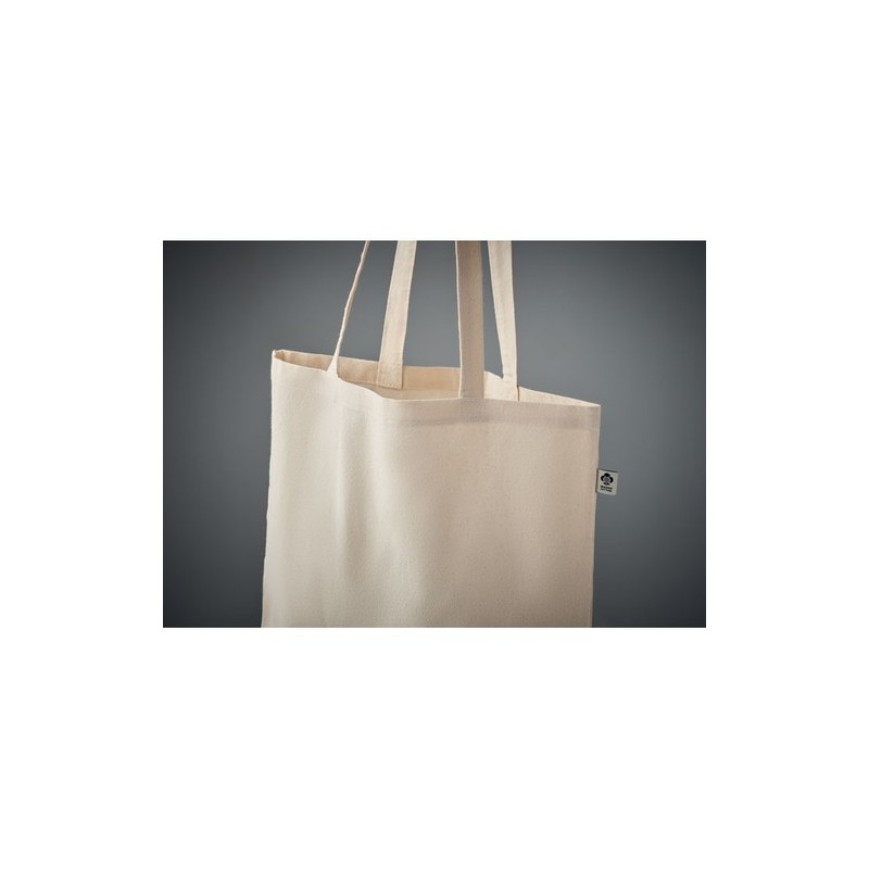 Sac Shopping Éco-responsable en Coton Biologique Personnalisé NUORO Matières : coton biologique Couleurs : beige marquage laser 