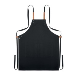 Tablier en coton organique 340 g/m² couleur Nagpur Matières : coton biologique Couleurs : noir personnalisation rapide en France
