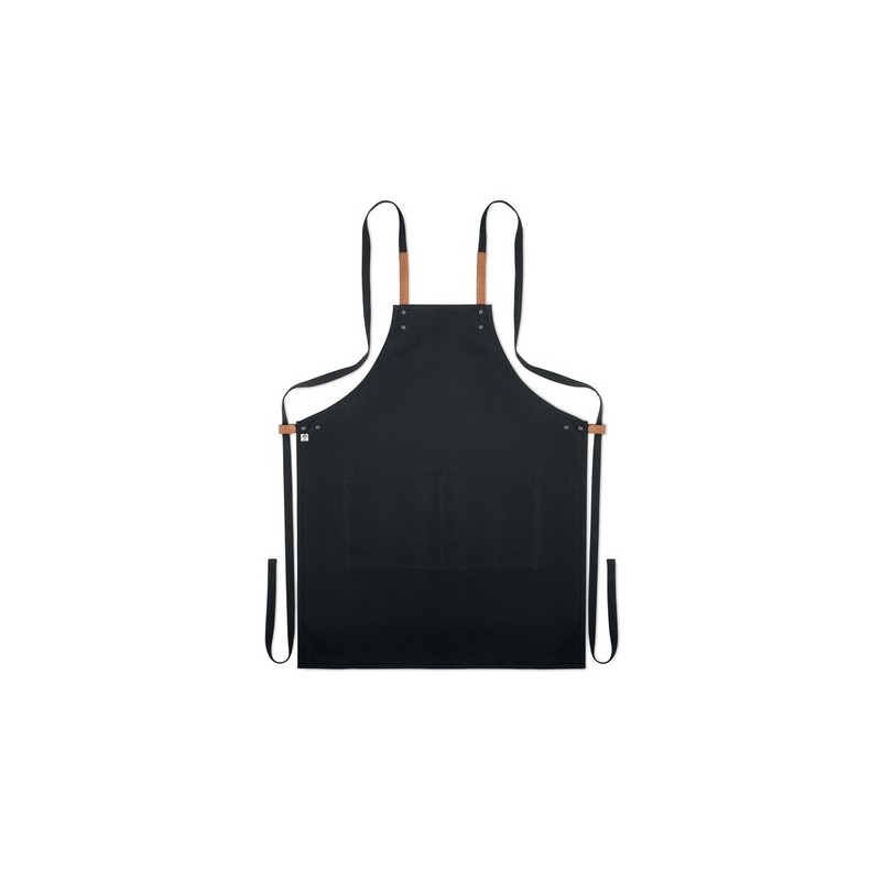 Tablier en coton organique 340 g/m² couleur Nagpur Matières : coton biologique Couleurs : noir personnalisation rapide en France