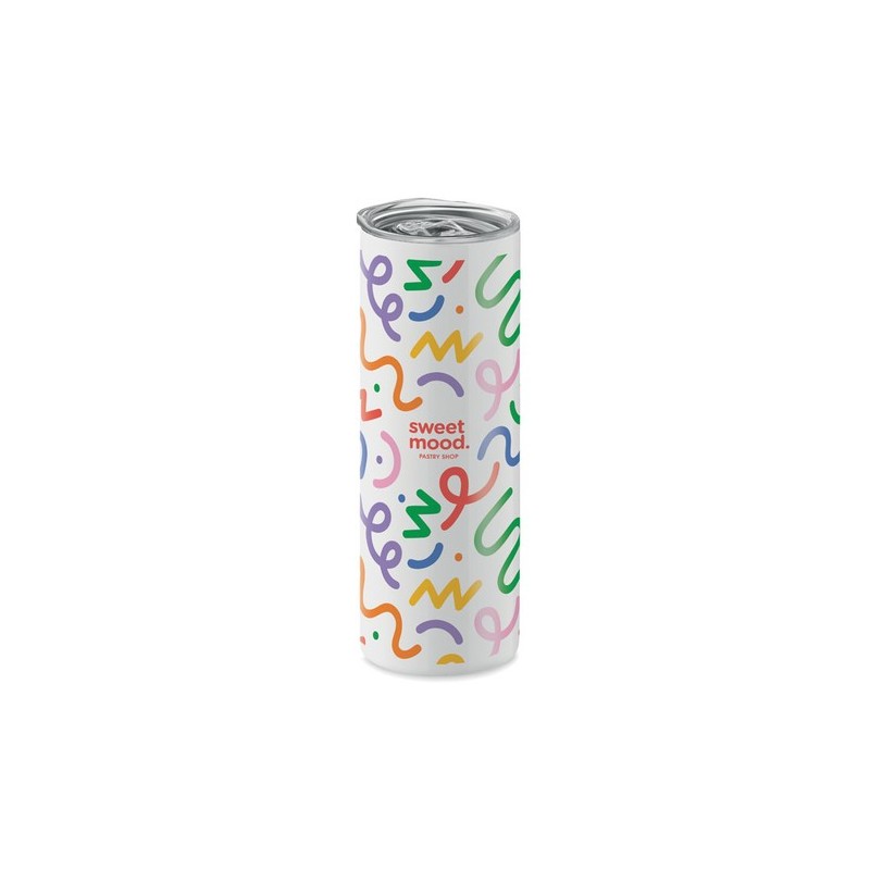 Gobelet Double Paroi Personnalisé Éco-responsable SFEER - Cadeau d'entreprise Matières : acier inoxydable Couleurs : blanc impre
