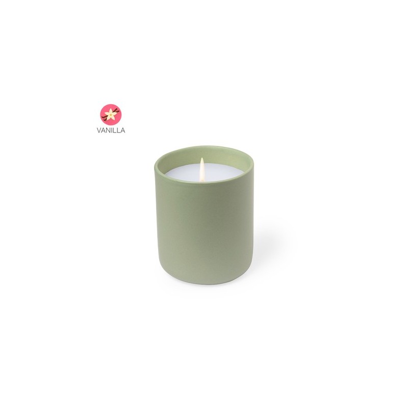 Bougie Aromatique Personnalisée Vanille Éco-responsable Elora | Cadeau Unique Matières : céramique Couleurs : gris marquage lase