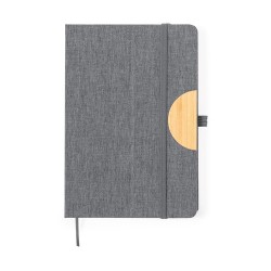 Bloc-notes personnalisé  - Support Jibs pas cher Matières : bambou Couleurs : bleu marine impression logo haute qualité