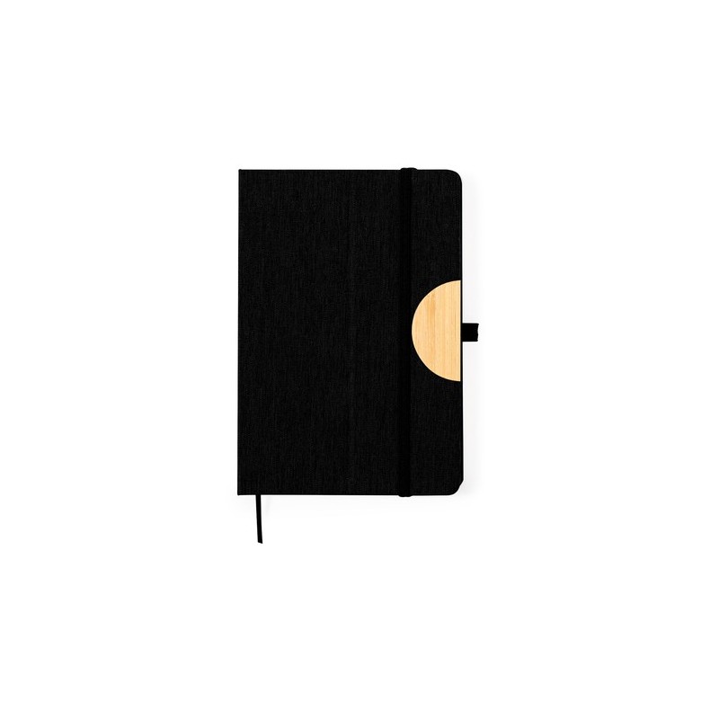 Bloc-notes personnalisé  - Support Jibs pas cher Matières : bambou Couleurs : noir cadeau entreprise pas cher