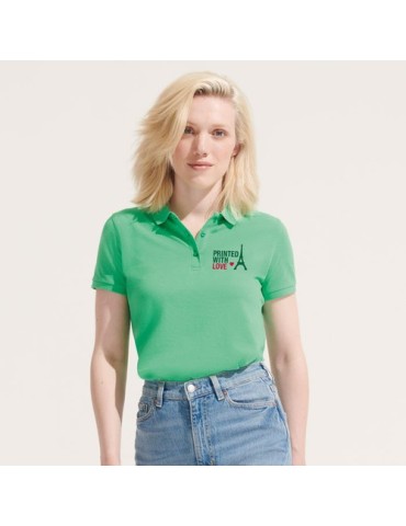 Polo Éco-responsable 170g 100% Coton Bio Personnalisé PLANET WOMEN Matières : coton biologique Taille textile : L Couleurs : ver