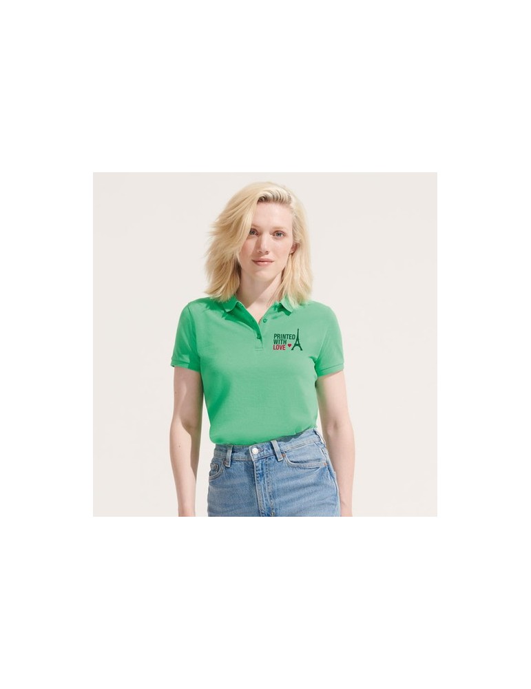 Polo Éco-responsable 170g 100% Coton Bio Personnalisé PLANET WOMEN Matières : coton biologique Taille textile : L Couleurs : ver