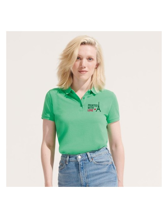 Polo Éco-responsable 170g 100% Coton Bio Personnalisé PLANET WOMEN Matières : coton biologique Taille textile : L Couleurs : ver