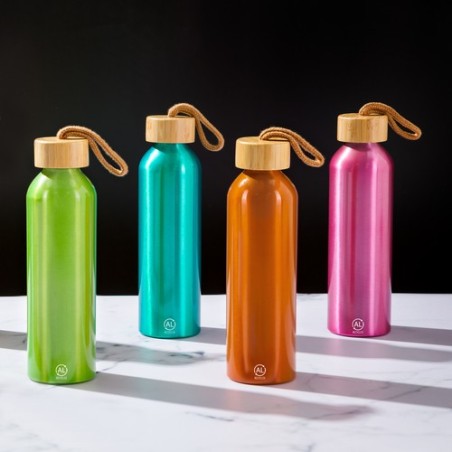 Gourde Éco-responsable Personnalisée Irvinson Matières : bambou Couleurs : jaune cadeau collaborateur premium