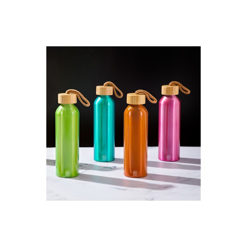 Gourde Éco-responsable Personnalisée Irvinson Matières : bambou Couleurs : argenté objet publicitaire robuste