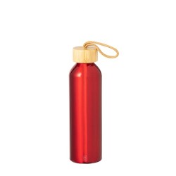 Gourde Éco-responsable Personnalisée Irvinson Matières : bambou Couleurs : rouge cadeau entreprise pas cher