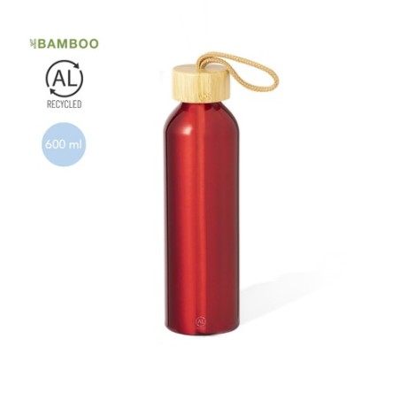 Gourde Éco-responsable Personnalisée Irvinson Matières : bambou Couleurs : rouge accessoire événementiel unique