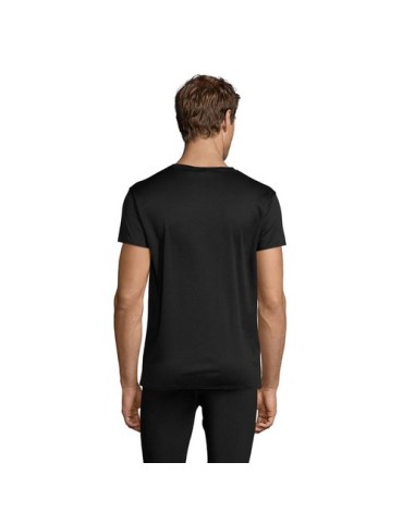 T-shirt Personnalisé 130g SPRINT UNI Matières : PET Taille textile : S Couleurs : noir marquage laser ultra précis