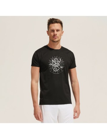 T-shirt Personnalisé 130g SPRINT UNI Matières : PET Taille textile : XL Couleurs : noir goodies publicitaire durable