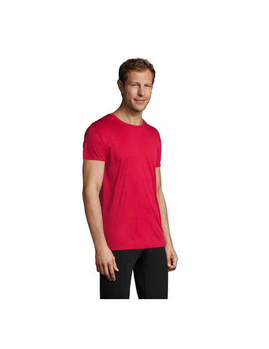 T-shirt Personnalisé 130g SPRINT UNI Matières : PET Taille textile : M Couleurs : rouge objet promotionnel éco-responsable