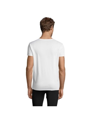 T-shirt Personnalisé 130g SPRINT UNI Matières : PET Taille textile : L Couleurs : blanc marquage couleur éclatante