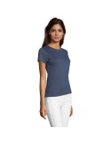 Tee-shirt Femme Personnalisable 100% Coton Régent Fit 150g Matières : coton Taille textile : M Couleurs : bleu denim chiné objet
