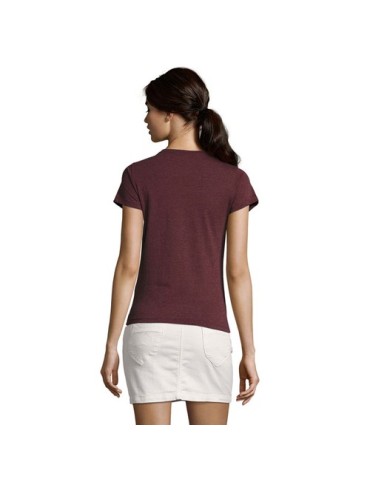 Tee-shirt Femme Personnalisable 100% Coton Régent Fit 150g Matières : coton Taille textile : M Couleurs : lie de vin chiné impre