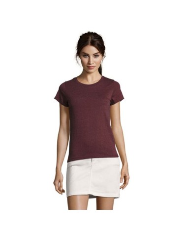 Tee-shirt Femme Personnalisable 100% Coton Régent Fit 150g Matières : coton Taille textile : XXL Couleurs : lie de vin chiné liv