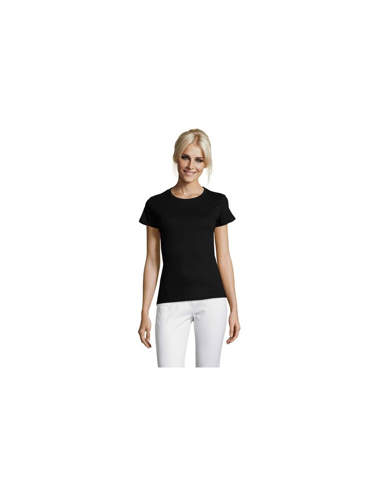 T-shirt Femme Personnalisable 100% Coton 150g REGENT Matières : coton Taille textile : 3XL Couleurs : noir profond personnalisab