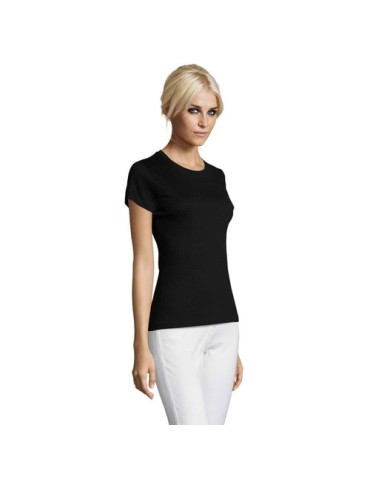 T-shirt Femme Personnalisable 100% Coton 150g REGENT Matières : coton Taille textile : 3XL Couleurs : noir profond objet promoti