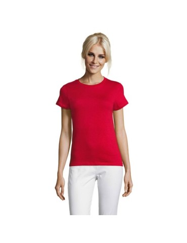 T-shirt Femme Personnalisable 100% Coton 150g REGENT Matières : coton Taille textile : 3XL Couleurs : rouge personnalisation rap