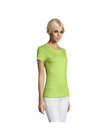 T-shirt Femme Personnalisable 100% Coton 150g REGENT Matières : coton Taille textile : S Couleurs : vert pomme marquage couleur 