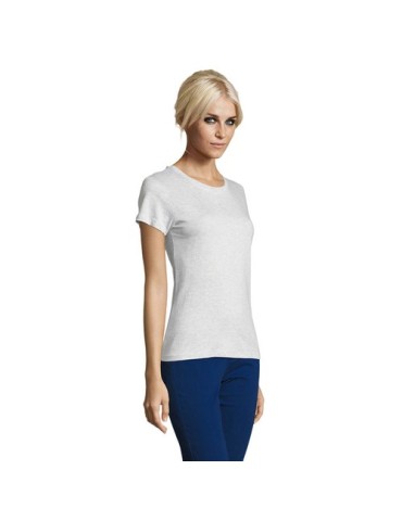 T-shirt Femme Personnalisable 100% Coton 150g REGENT Matières : coton Taille textile : XXL Couleurs : blanc chiné cadeau client 