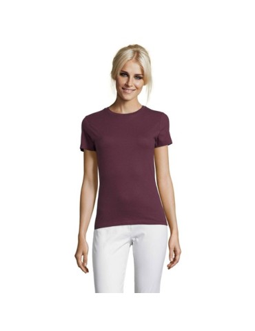 T-shirt Femme Personnalisable 100% Coton 150g REGENT Matières : coton Taille textile : L Couleurs : bordeaux personnalisable ave