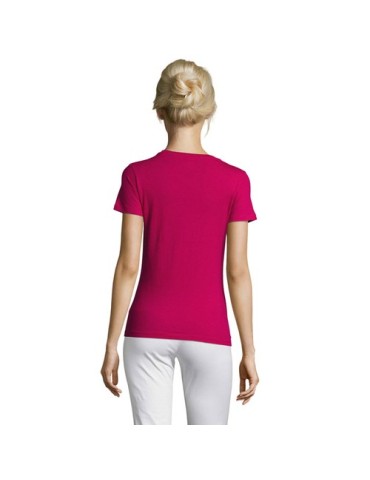 T-shirt Femme Personnalisable 100% Coton 150g REGENT Matières : coton Taille textile : M Couleurs : fuchsia marquage laser ultra