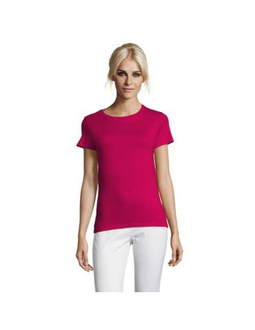 T-shirt Femme Personnalisable 100% Coton 150g REGENT Matières : coton Taille textile : XL Couleurs : fuchsia marquage laser ultr